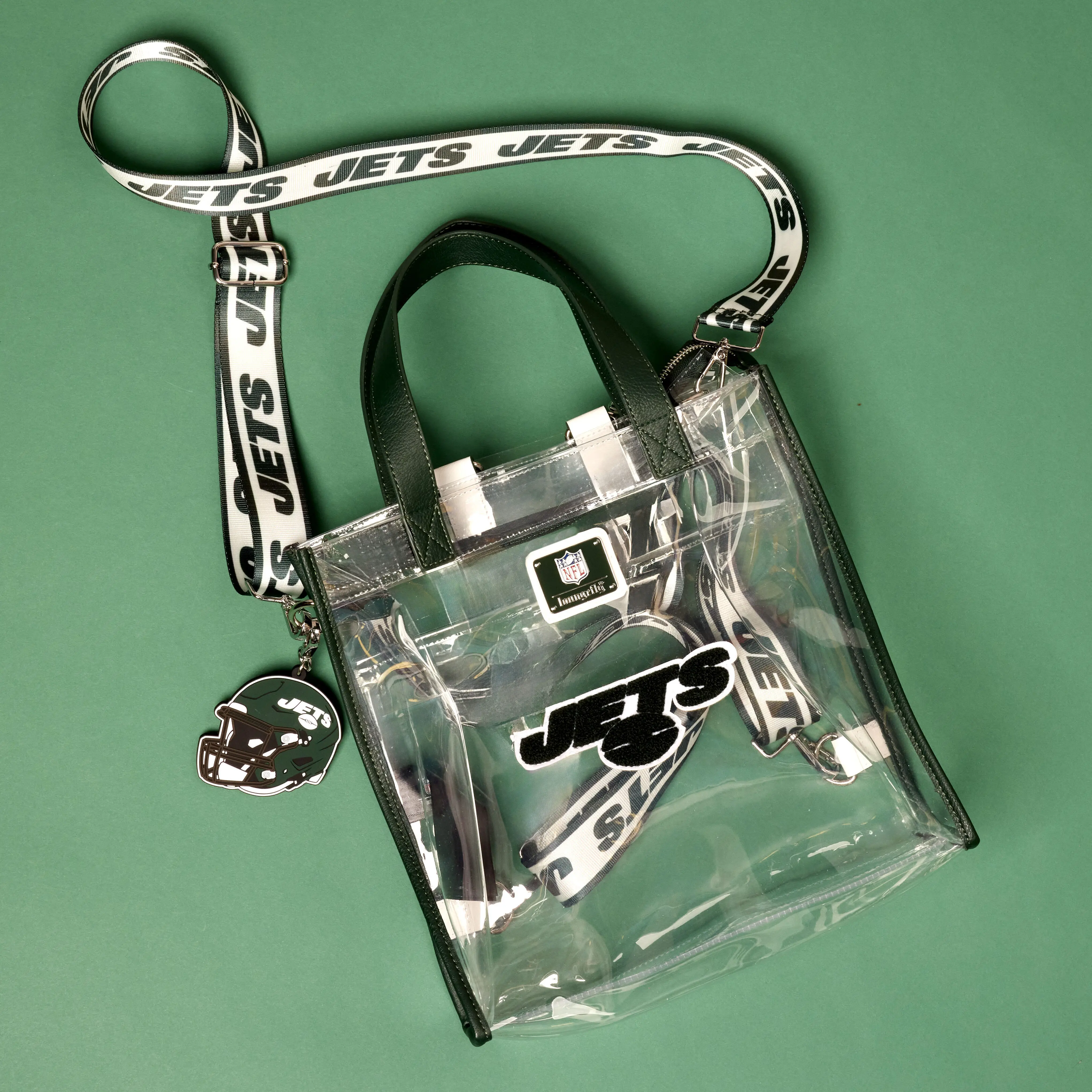 NFL New York Jets Clear Convertible Backpack & Tote Crossbody Stadium Bag - Image 2