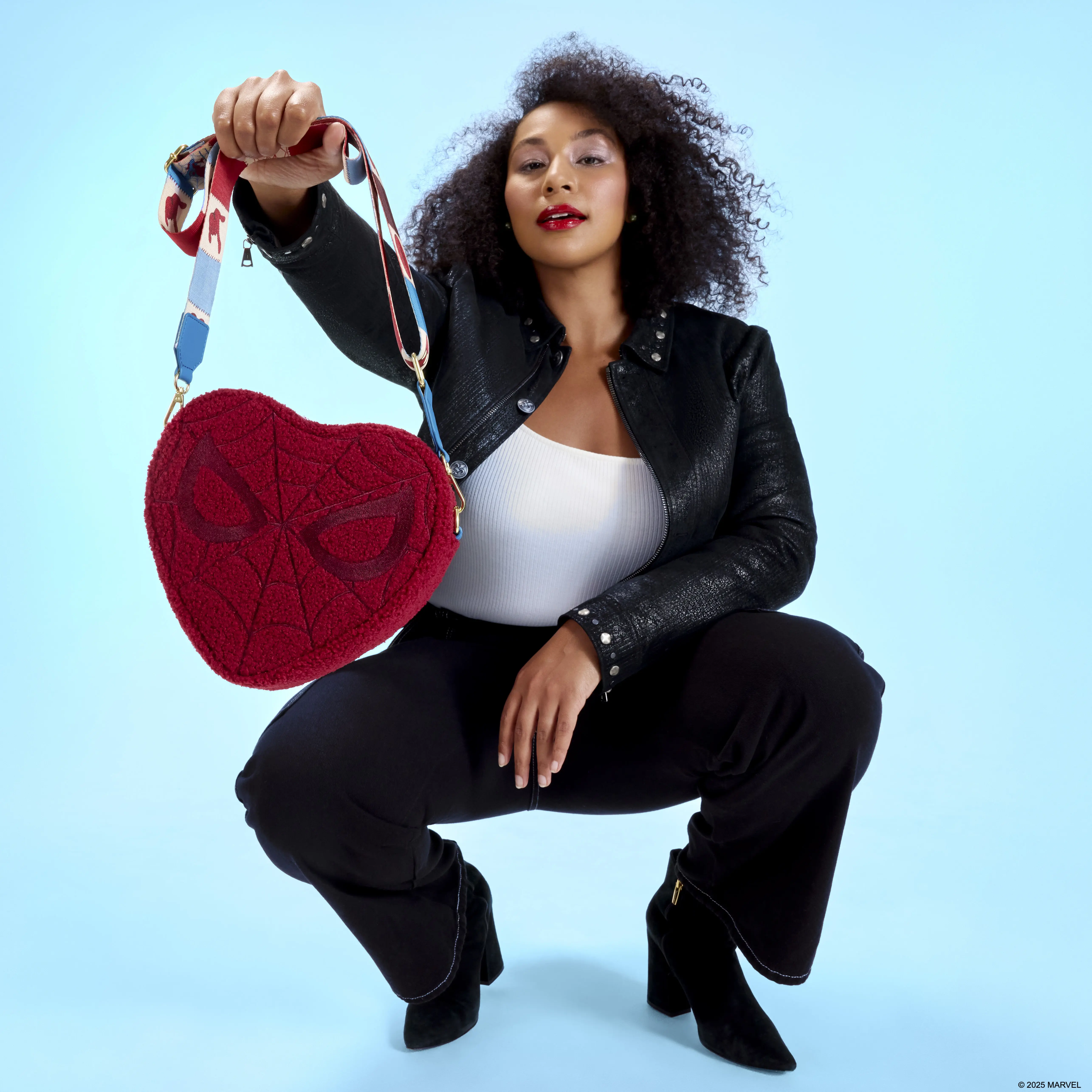 Spider-Man Sherpa Heart Shaped Crossbody Bag - Image 2