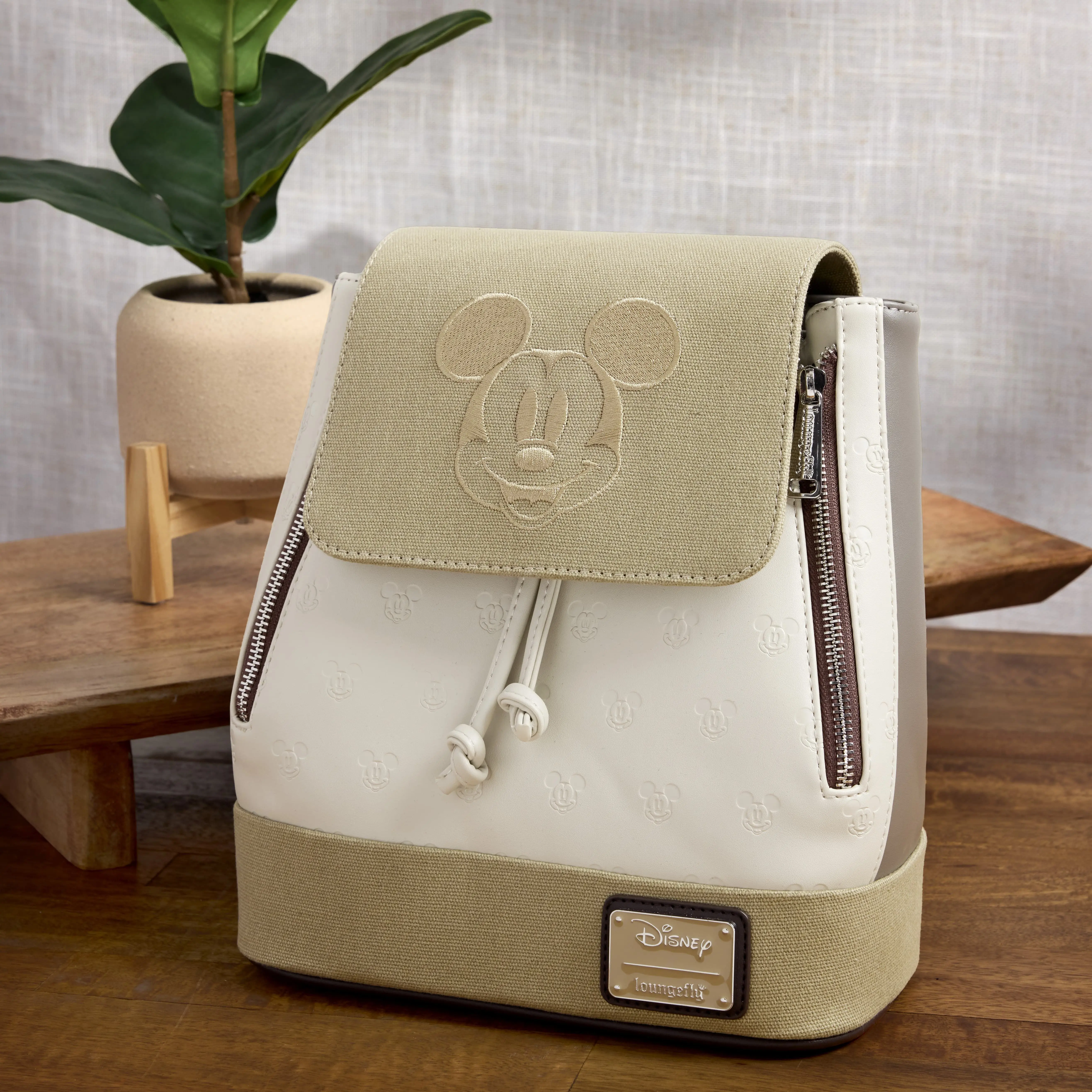 Mickey & Friends Canvas All-Over Print Drawstring Bucket Mini Backpack - Image 2
